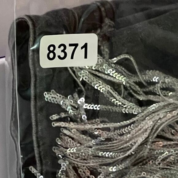 Black Stonewash Sequin Fringe Rhinestone Pearl Beads Shorts Sz XXL Stretch Denim - Picture 12 of 12